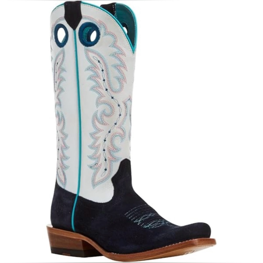 Ariat White and Teal Western Boots